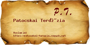 Patocskai Terézia névjegykártya