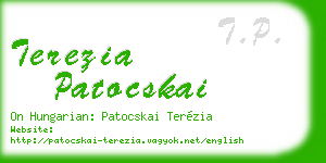 terezia patocskai business card